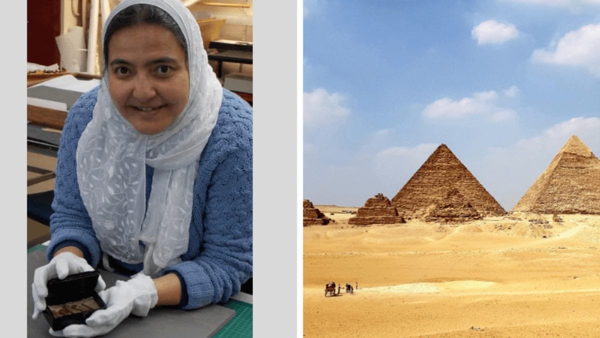 The ancient artefact, a fragment of wood, was one of three items found inside the Queen's Chamber of the Great Pyramid in Giza in 1872.