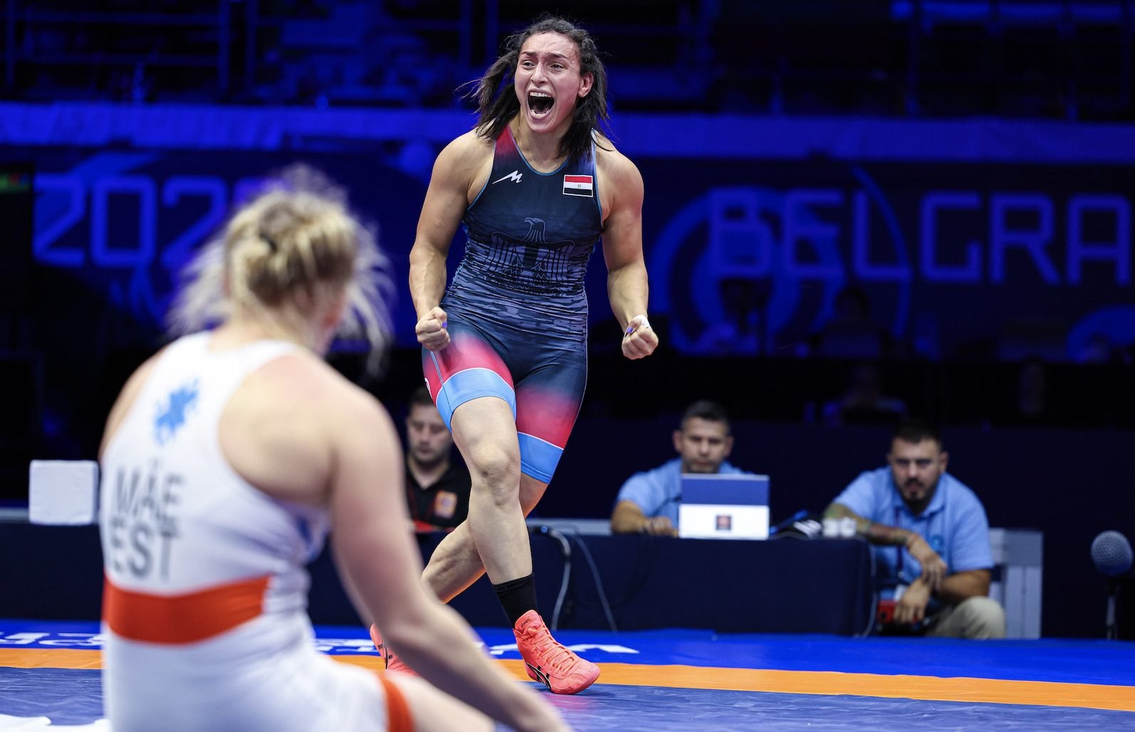 Who is Samar Hamza, the first Egyptian woman to reach the World Wrestling Championship final?