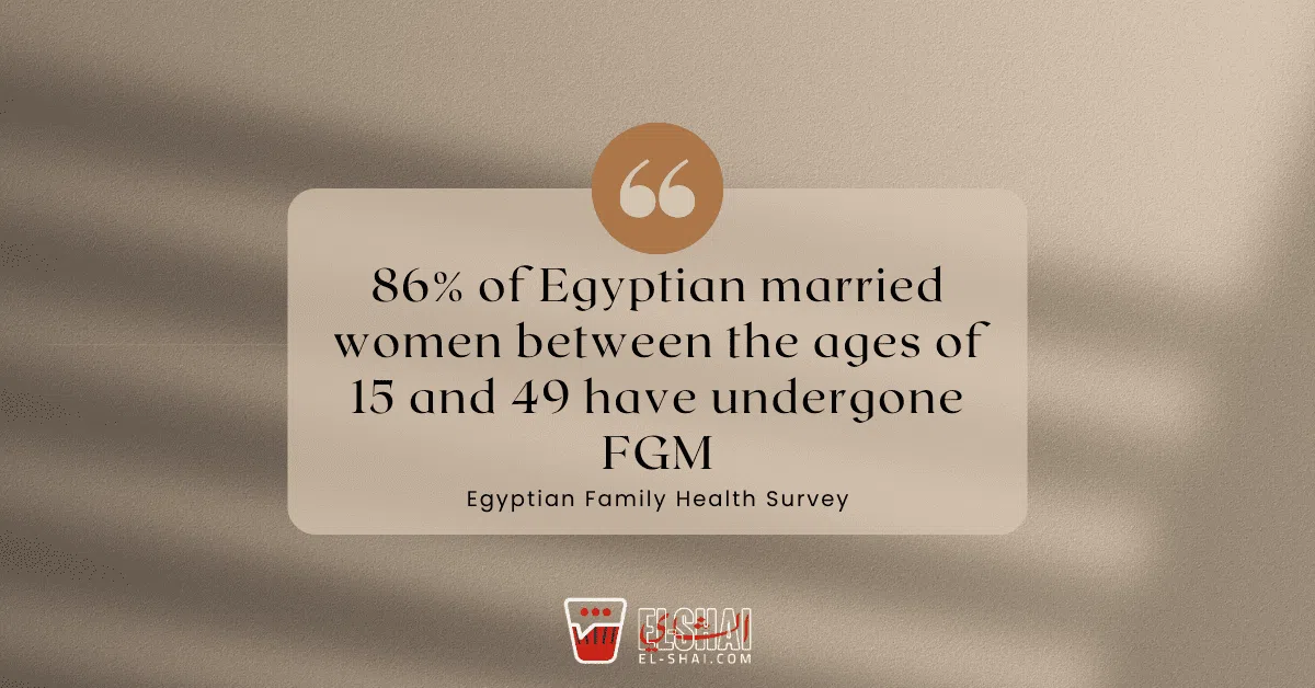 According to the Egyptian Family Health Survey (EFHS) 2021, 86 percent of Egyptian married women between the ages of 15 and 49 have undergone FGM, 74 percent of whom by doctors