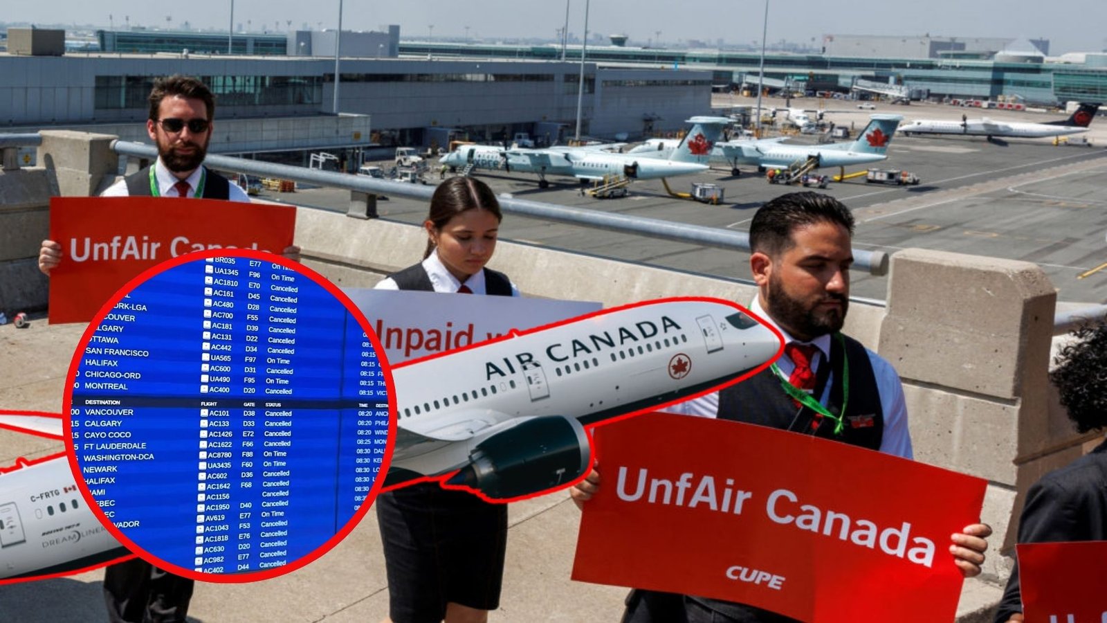 Air Canada Strike Causes All Flights To Be Grounded: 10,000+ Flight Attendants Strike, 130,000 Passengers Affected Air Canada strike